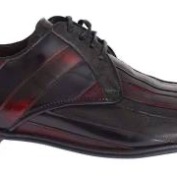 Dolce & Gabbana BLACK BORDEAUX LEATHER DRESS FORMAL SHOES SKU SIG17161